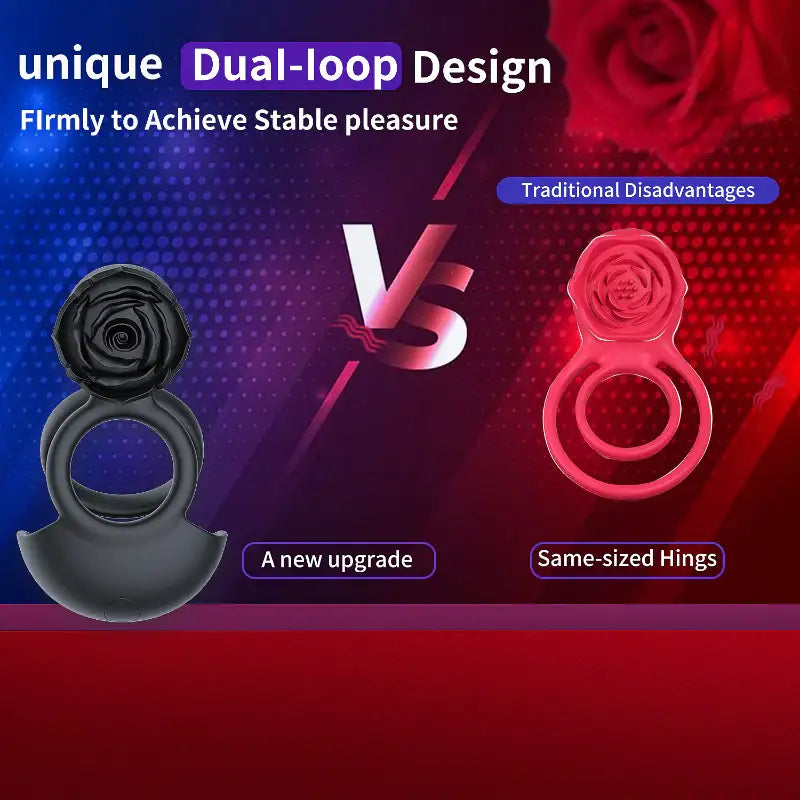 Alluring Invitation - Vibrating Dual Loop Cock Ring - Frisky Business Adult Sex Toys Shop