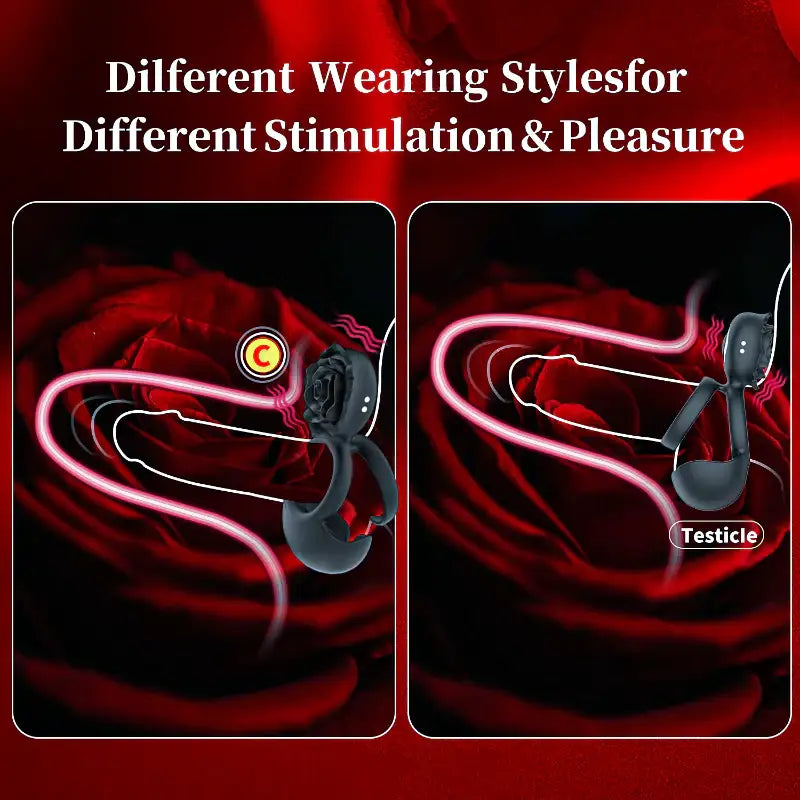 Alluring Invitation - Vibrating Dual Loop Cock Ring - Frisky Business Adult Sex Toys Shop