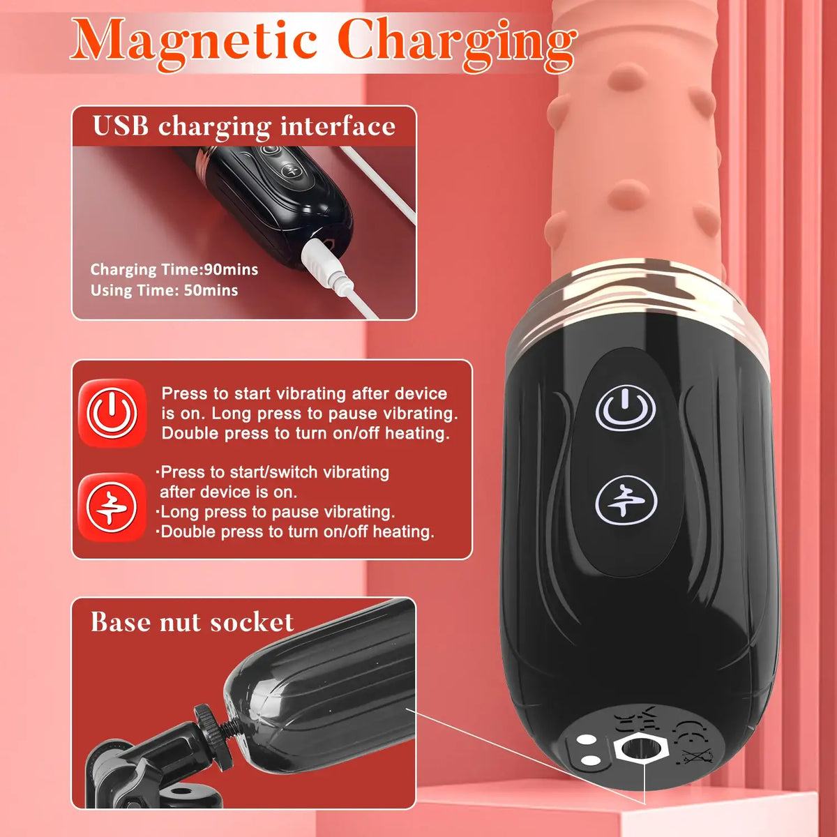 Pure Madness - Remote Control Thrusting Sex Machine with Suction Cup - Frisky Business Adult Sex Toys Shop