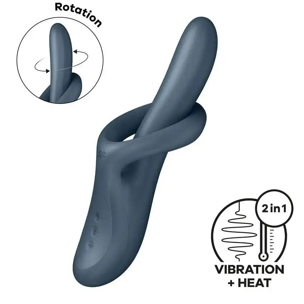 Satisfyer Heat Flex 4 Gray Gentle Touch Flexible Tip Lightweight Personal Massager Singapore