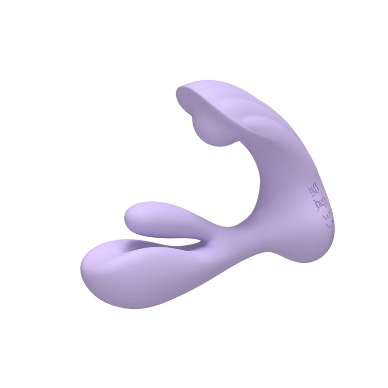 Wearable dual stimulation vibrator with ergonomic curved design and app control