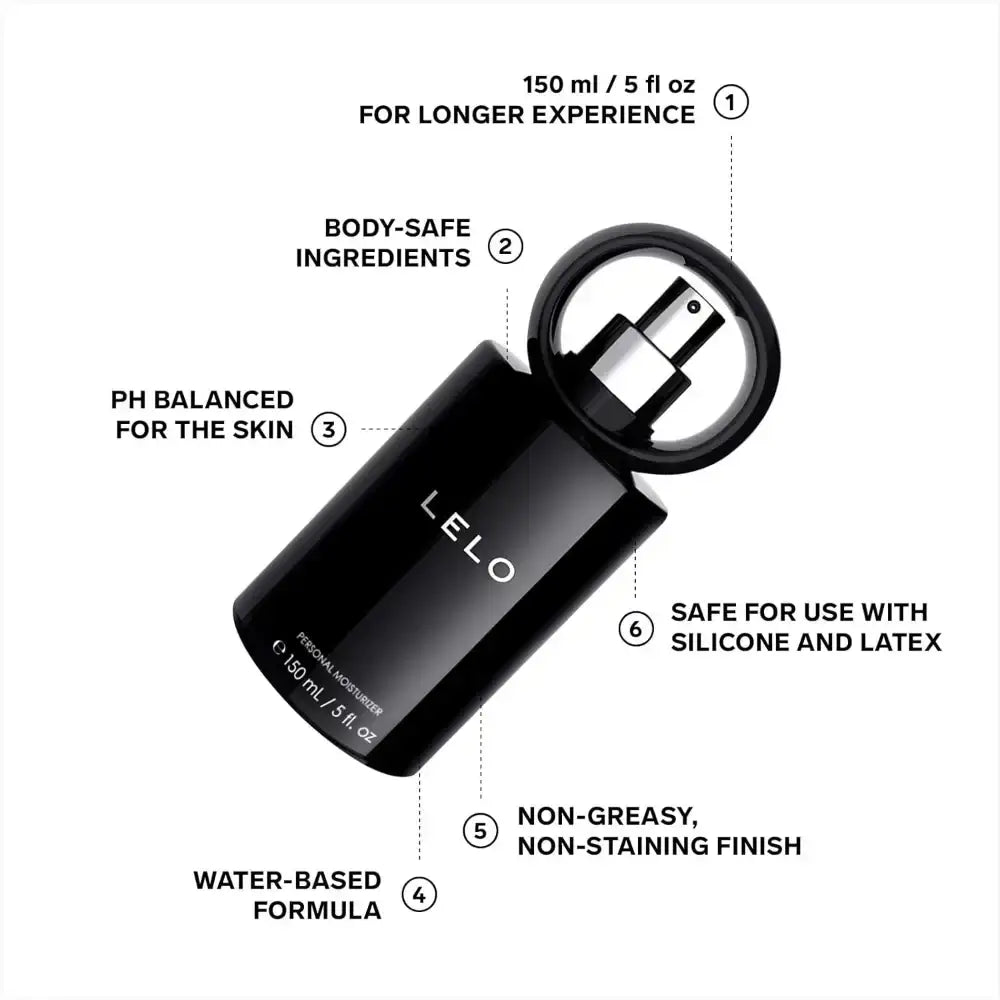 LELO Personal Water Based Moisturizer 150ML fast-absorbing water-based lubricant ergonomic 150ML bottle premium personal wellness essential Singapore