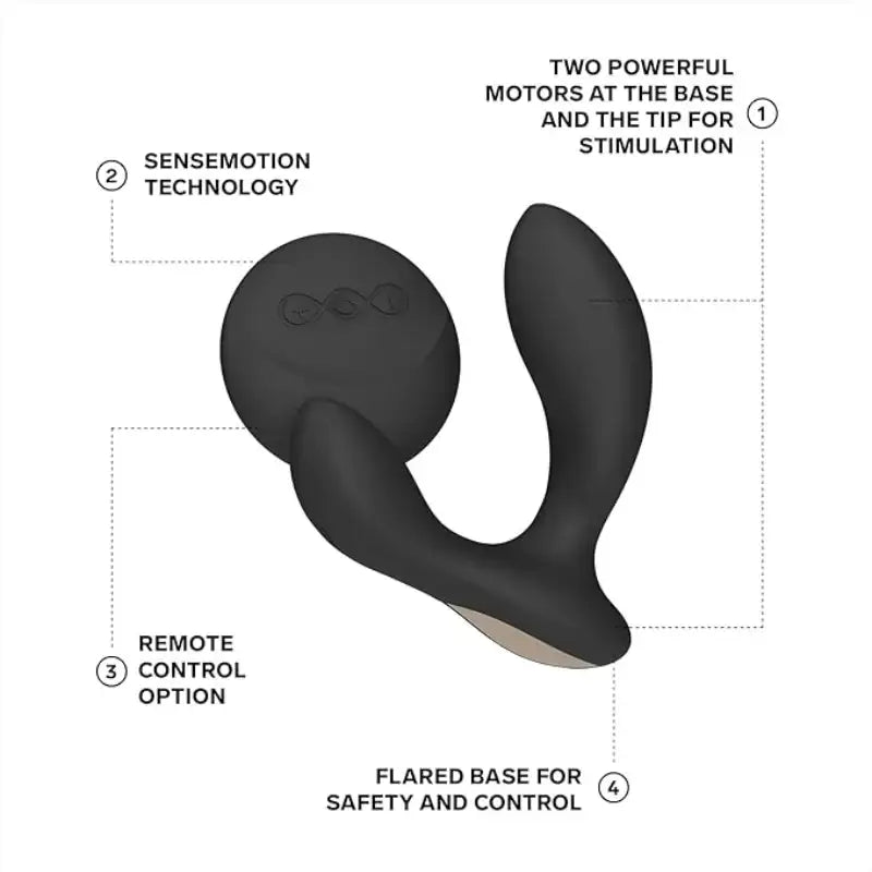 LELO Hugo 2 Black app-compatible prostate massager with interactive remote control and customizable vibration patterns Singapore