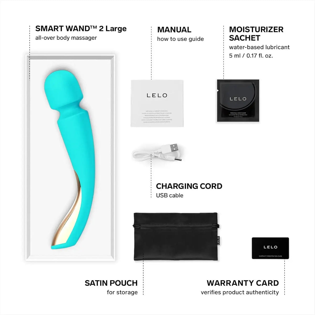 LELO Smart Wand 2 Large Aqua ideal for targeted deep tissue massage, relaxation, and overall wellbeing Singapore