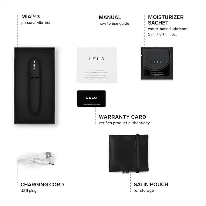 LELO Mia 3 Clitoral Vibrator Black portable mini massager with ergonomic curves for ease of use and comfort Singapore