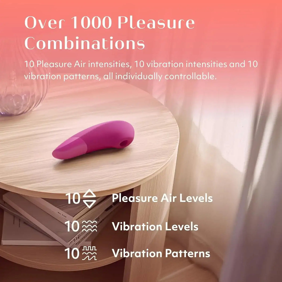 Womanizer Enhance 2-in-1 Clitoral Stimulator Vibrant Pink Bluetooth Connected Customizable Vibration Modes Singapore