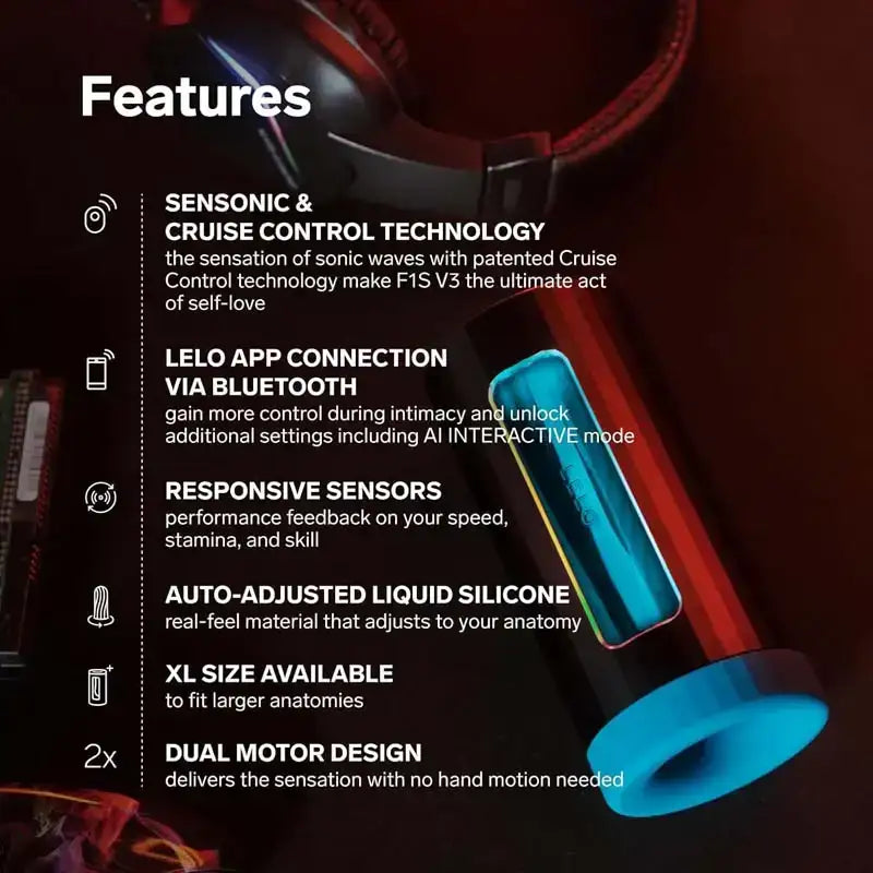 LELO F1S V3 App AI Interactive Masturbator Teal app-controlled male toy with AI-responsive movements for customized stimulation Singapore