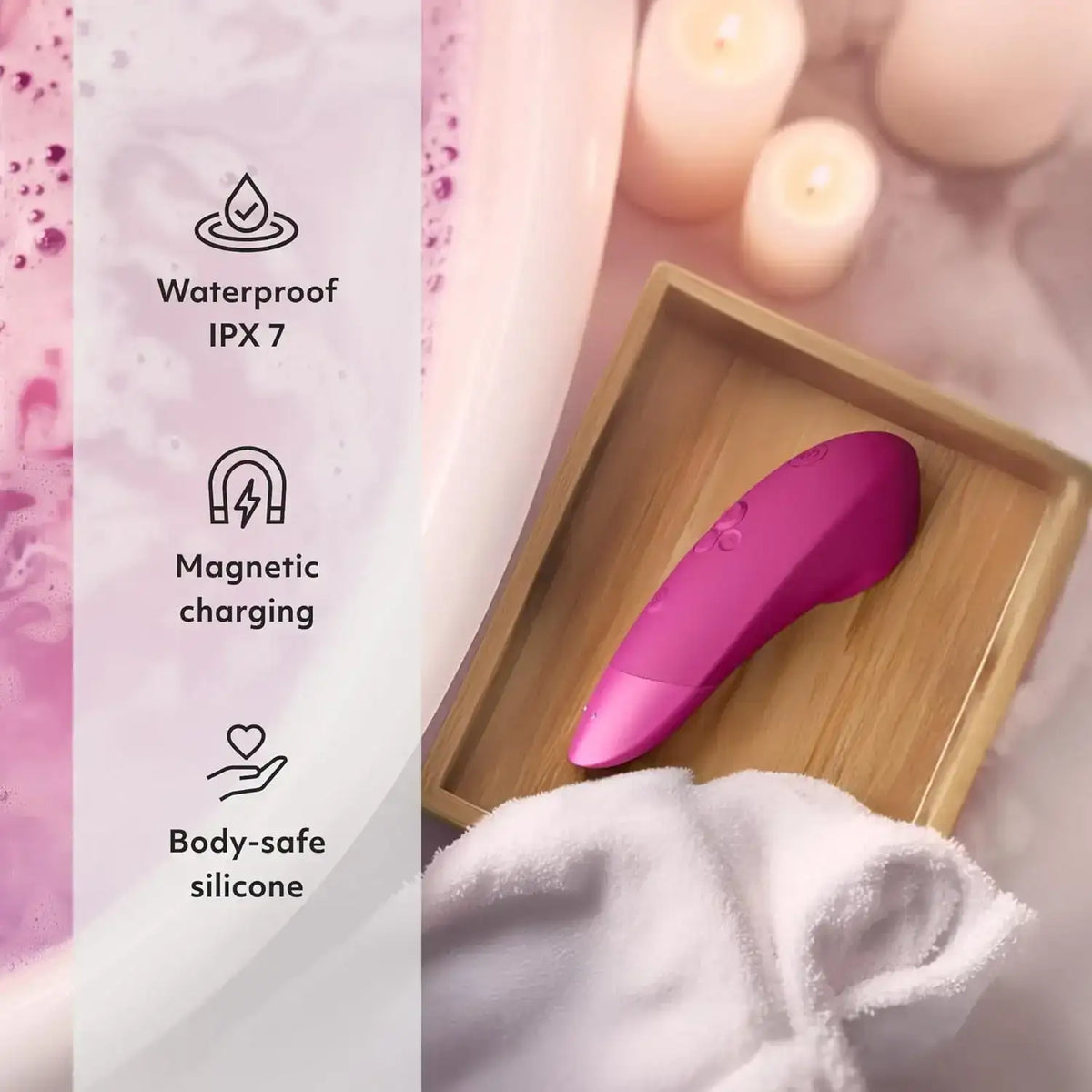 Womanizer Enhance 2-in-1 Clitoral Stimulator Vibrant Pink USB Rechargeable App Controlled Personal Massager Singapore