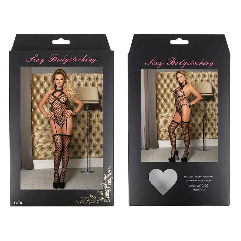 Bodystocking- 1 Pc Fishnet Black Body Stocking - Frisky Business Adult Sex Toys Shop