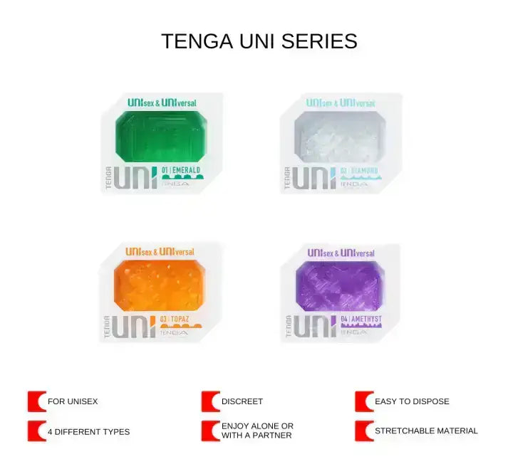 Tenga Uni Unisex & Universal Masturbator Amethyst Compact Sleek Design Convenient for Travel Durable Silicone Singapore