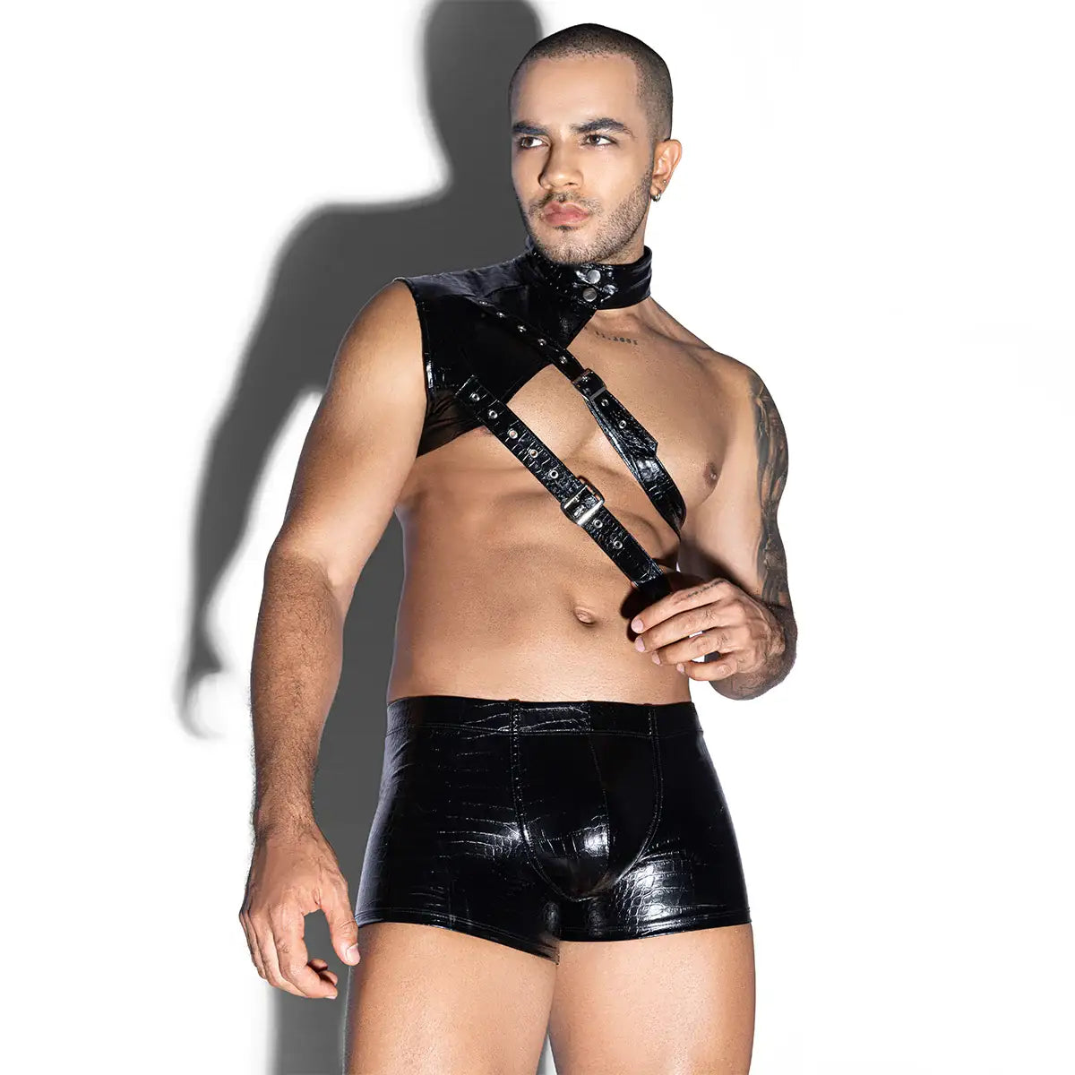 Gentsuit - 2 Pcs Adjustable PU Leather Belt Male Sexy Costume - Frisky Business Adult Sex Toys Shop