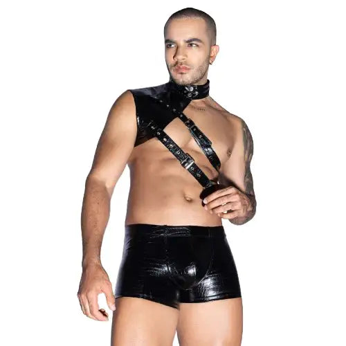 Gentsuit - 2 Pcs Adjustable PU Leather Belt Male Sexy Costume - Frisky Business Adult Sex Toys Shop
