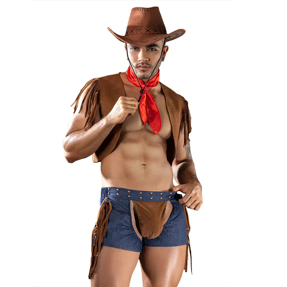 Gentsuit - 4 Pcs Cowboy Hollow Underwear Costume Set - Frisky Business Adult Sex Toys Shop