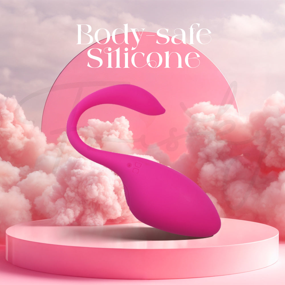 Close-up of smooth body-safe silicone material, soft texture and skin-friendly finish