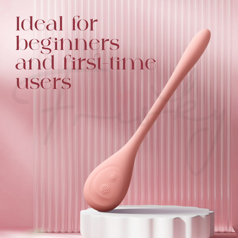 Slim curved vibrator emphasizing gentle size ideal for first-time users