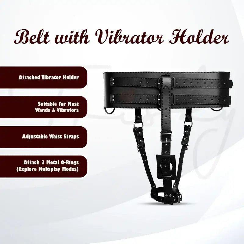 SHOTS Ouch! Belt with Vibrator Holder black durable straps with secure holder for versatile adult use Singapore
