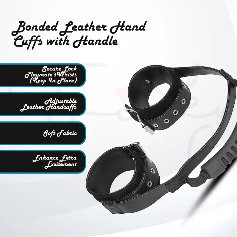 SHOTS Ouch! Bonded Leather Hand Cuffs with Handle adjustable straps for secure and comfortable restraint Singapore