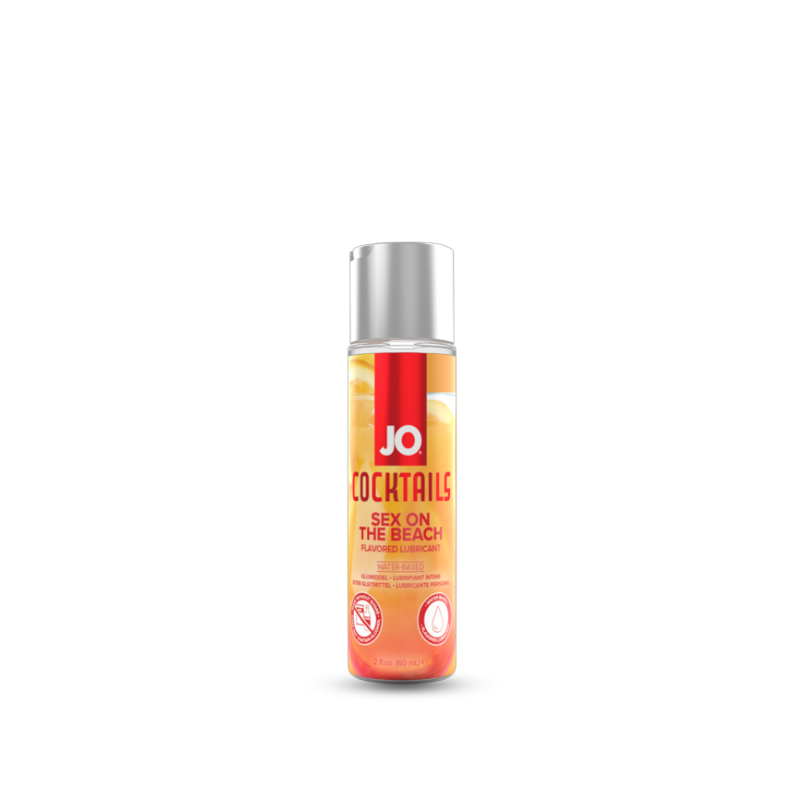 Product bottle labeled 'JO Cocktails Sex on the Beach' on a white background