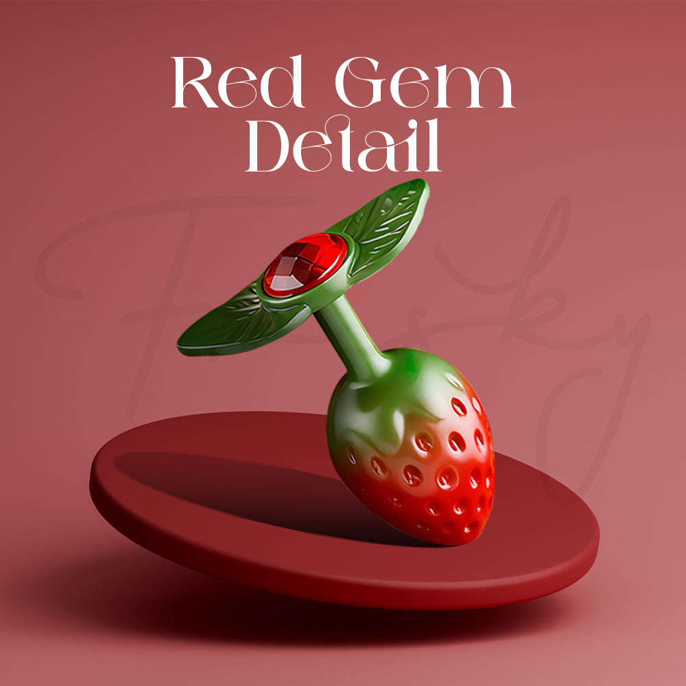Close-up of red gem accent adding a touch of sparkle and elegance