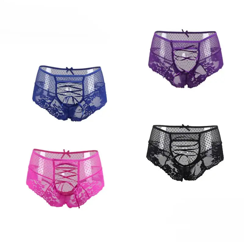 Panties - 4 in 1 Sexy High Waist Lace Strappy Panties - Frisky Business Adult Sex Toys Shop