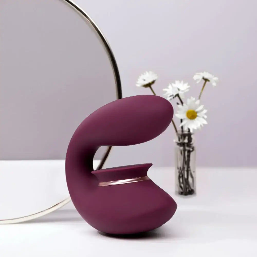 SHOTS Twitch 3 Rechargeable Vibrator and Suction Burgundy USB rechargeable with long-lasting battery for uninterrupted intimate sessions Singapore