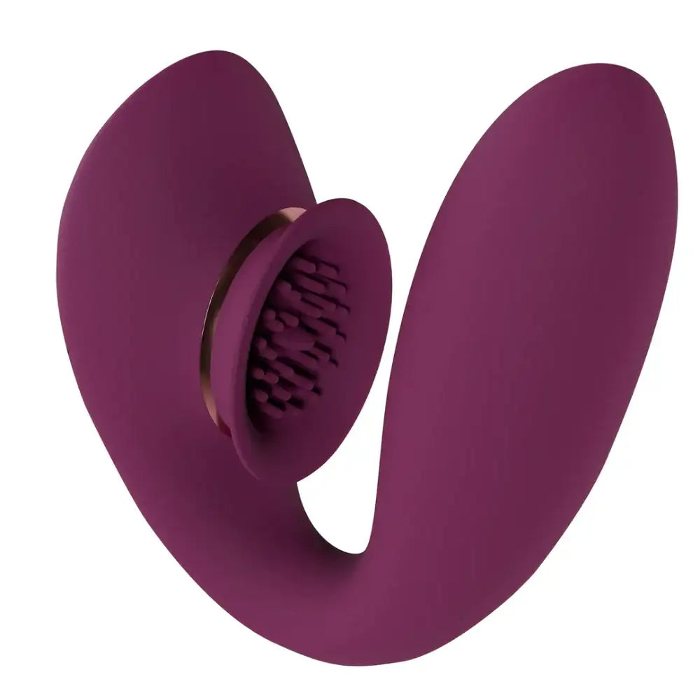 SHOTS Twitch 3 Rechargeable Vibrator and Suction Burgundy App controlled with customizable suction and vibration modes for interactive adult experiences Singapore