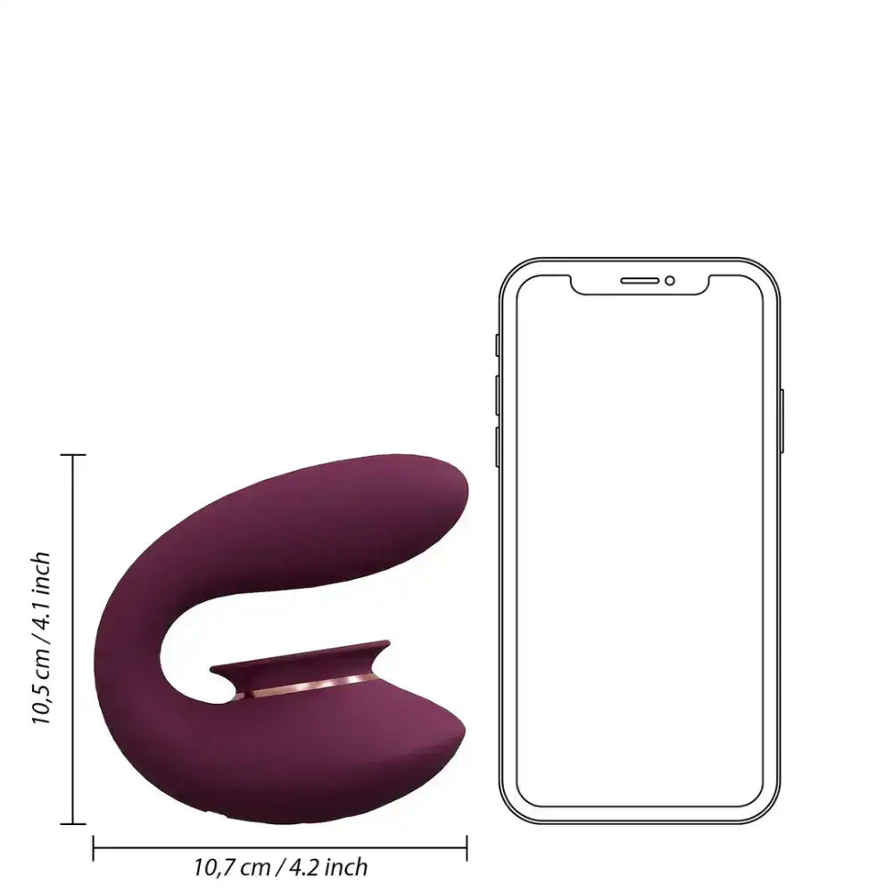 SHOTS Twitch 3 Rechargeable Vibrator and Suction Burgundy Quiet motor with smooth surface for discreet intimate stimulation Singapore
