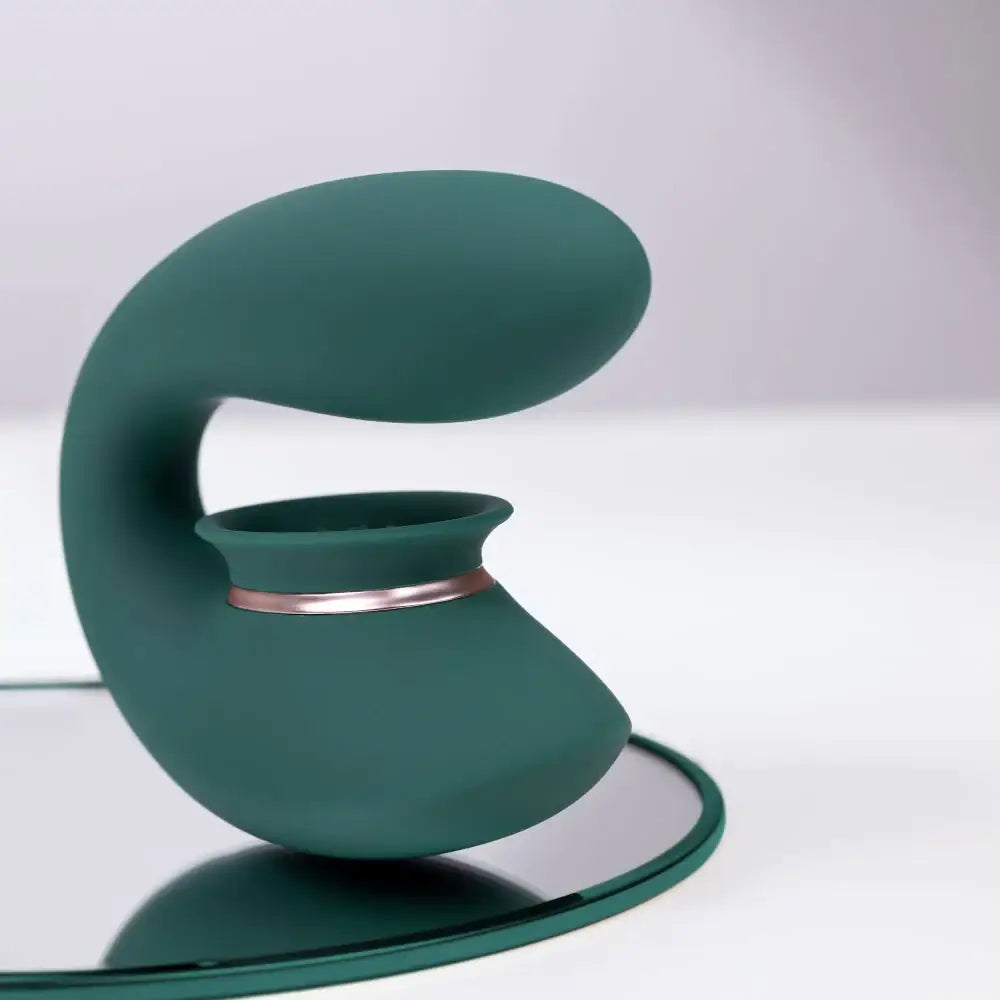 SHOTS Twitch 3 Rechargeable Vibrator and Suction Forest Green USB rechargeable with long-lasting battery for uninterrupted intimate sessions Singapore