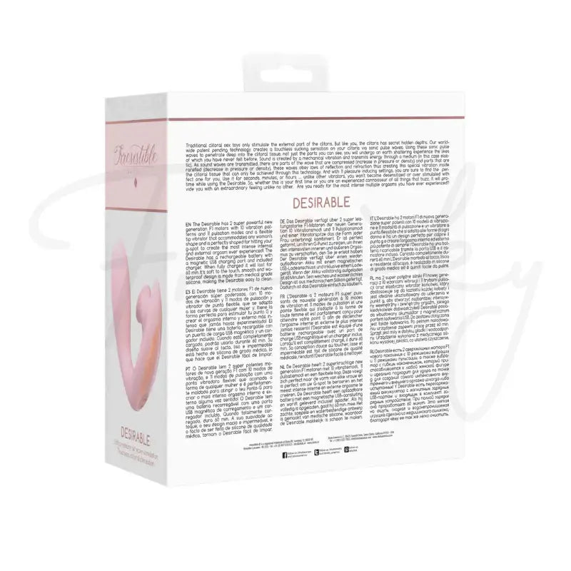 SHOTS Desirable Bendable Air Pulse Vibrator Pink App controlled with customizable pulse and vibration modes for interactive play Singapore