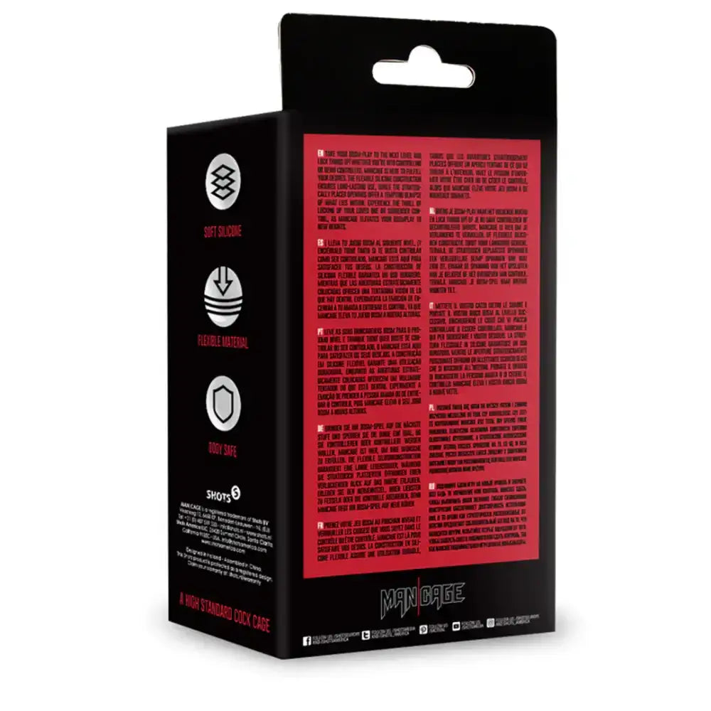 SHOTS Model 28 Ultra Soft Silicone Chastity Cage Red compact red silicone design ideal for travel or home use Singapore