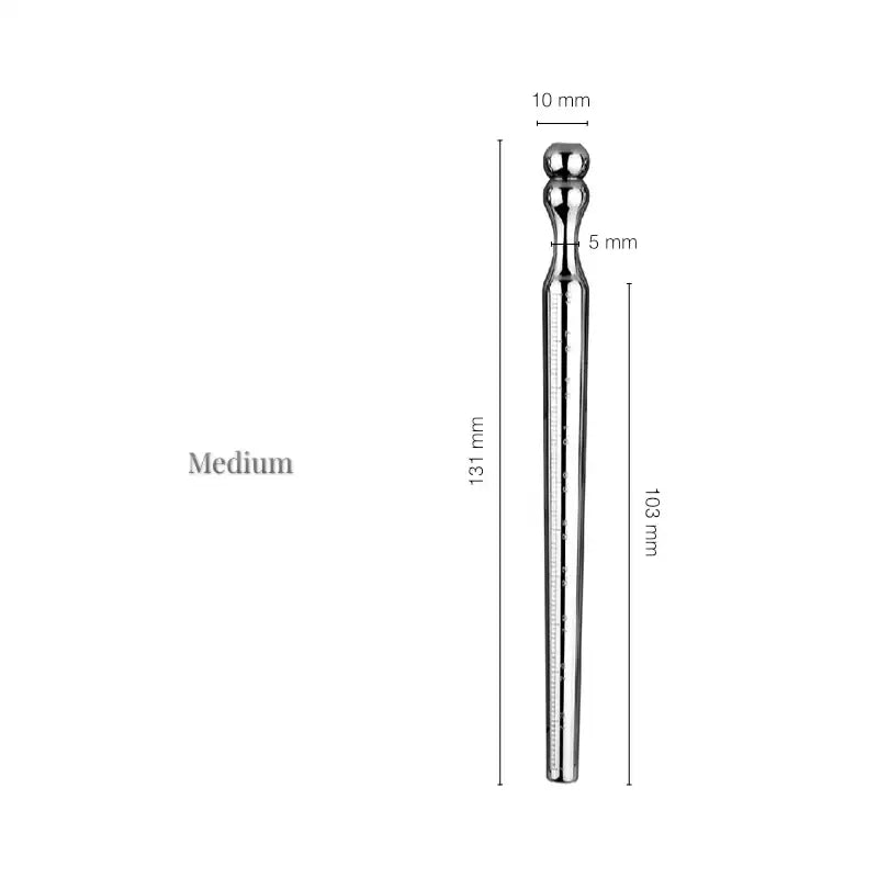 Pleasure Probe - Stainless Steel Urethral Sounding Rod - Frisky Business Adult Sex Toys Shop