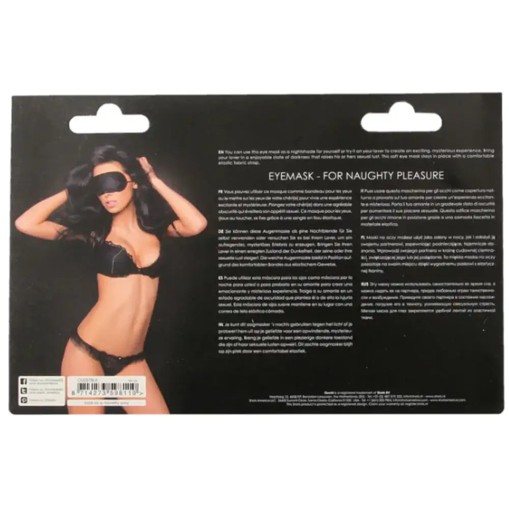 SHOTS Ouch! Soft Eye Mask Black soft fabric with adjustable straps for versatile use and comfortable fit Singapore