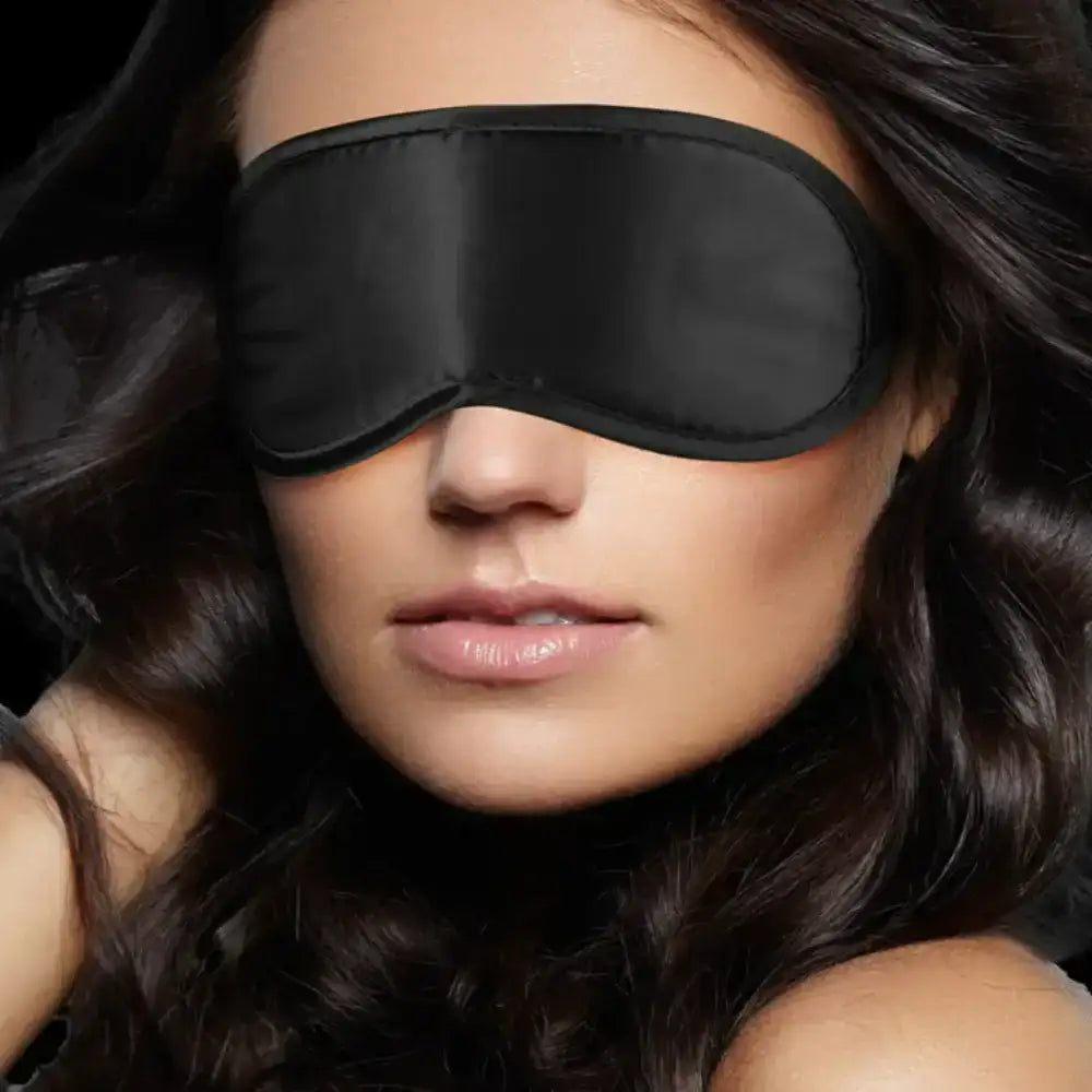 SHOTS Ouch! Soft Eye Mask Black compact and foldable design for easy storage and discreet adult play Singapore