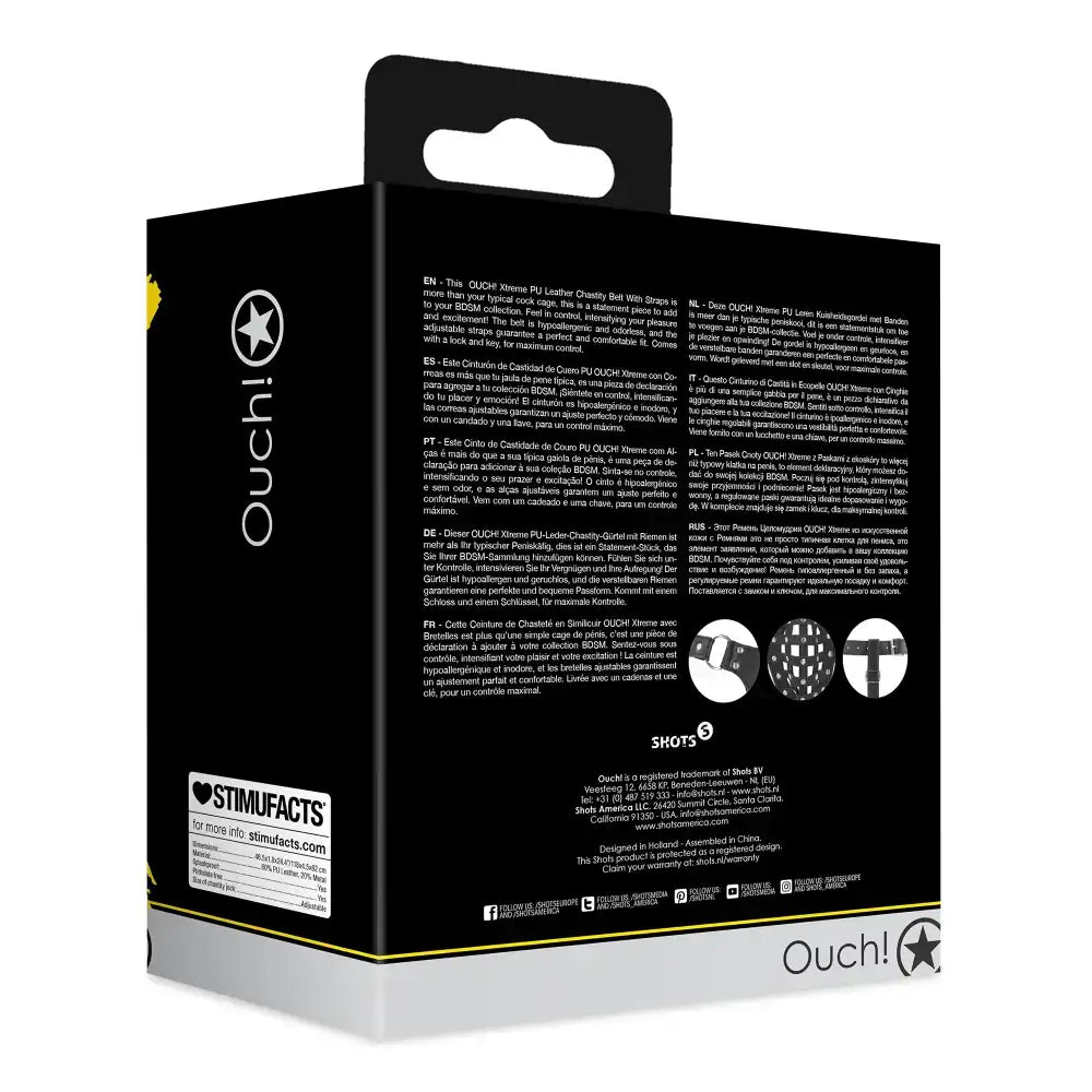 SHOTS Ouch! PU Leather Chastity Jock versatile design supports comfort, durability, and functional everyday wear Singapore