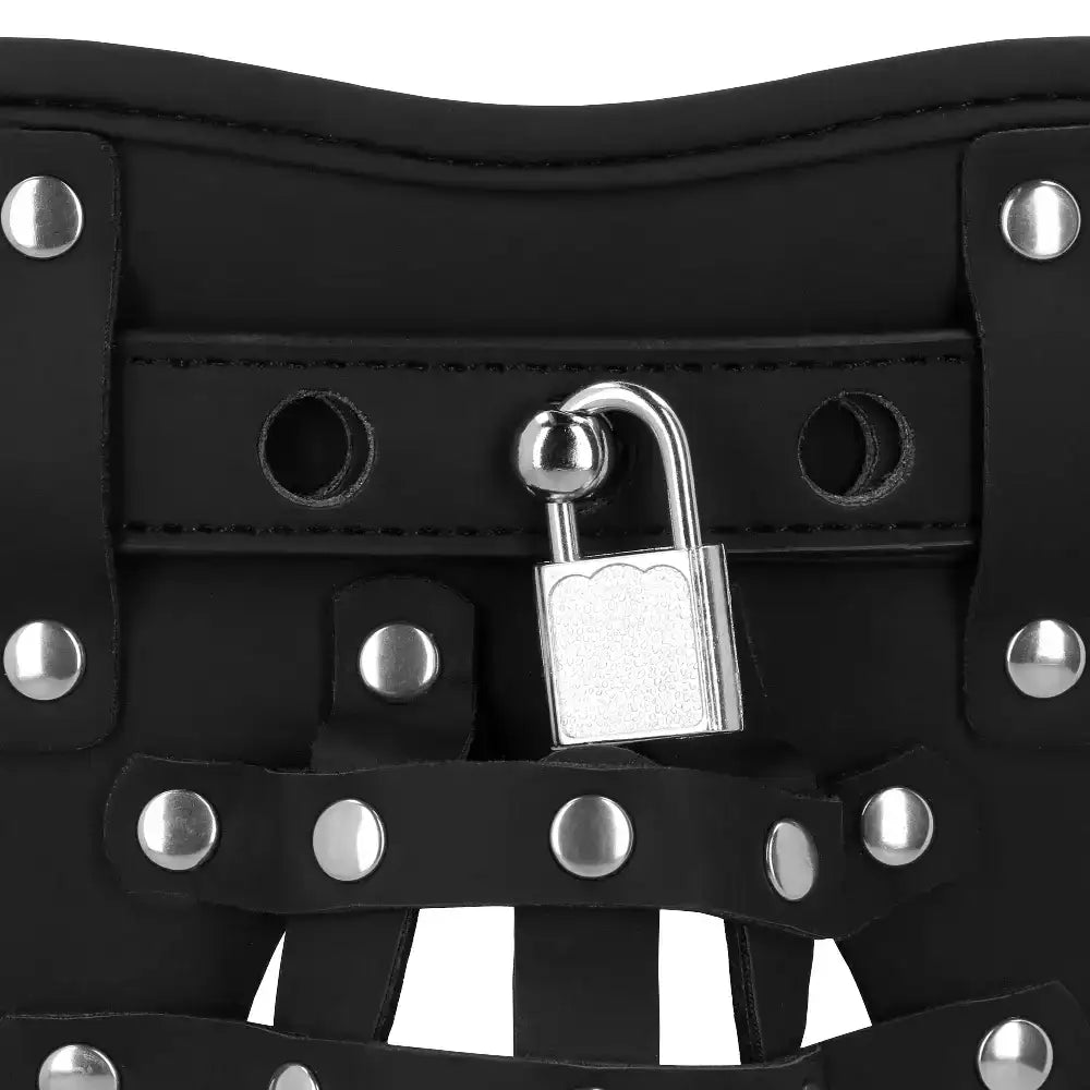 SHOTS Ouch! PU Leather Chastity Jock breathable design with flexible materials for extended wear comfort Singapore