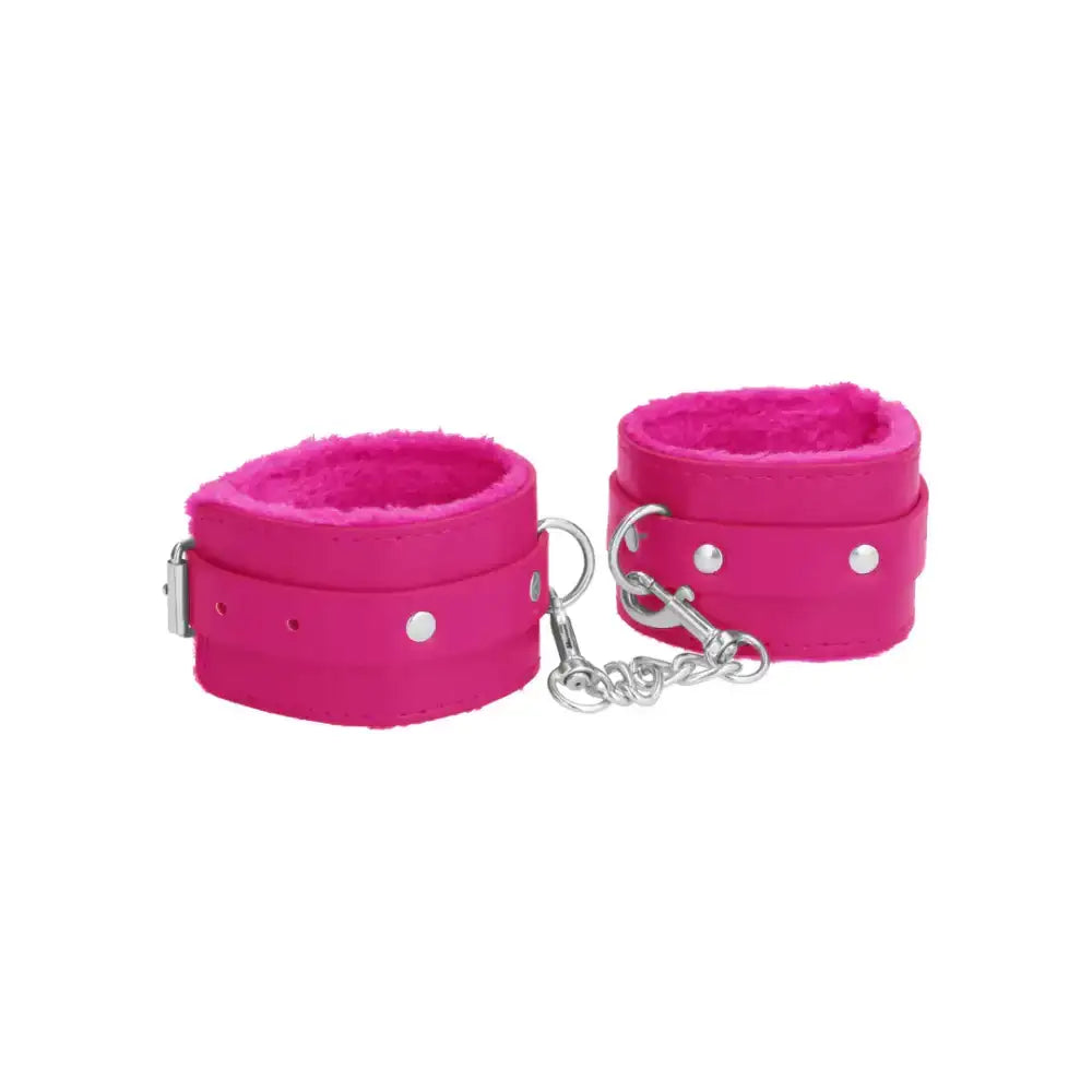 SHOTS Ouch! Plush Leather Handcuffs lightweight and portable adult accessory for bedroom restraint and intimate play Singapore