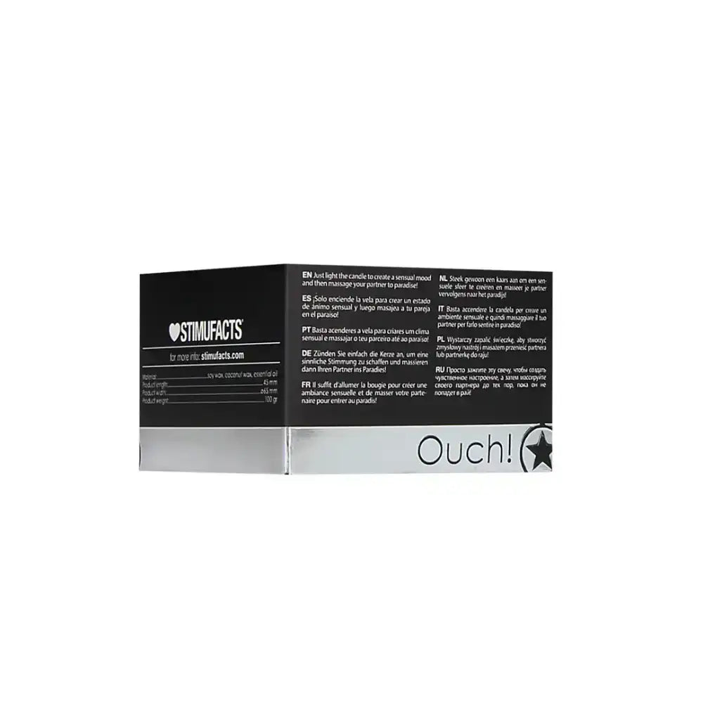 SHOTS Ouch! Massage Candle Vanilla Scented ideal for home spa, relaxation routines, and partner massage experiences Singapore