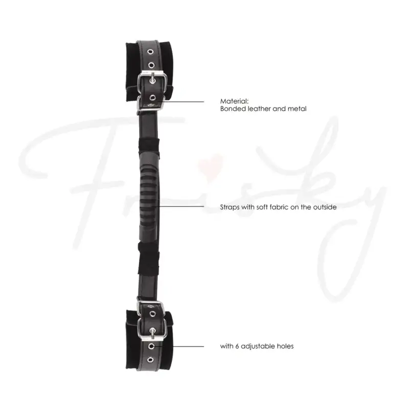 SHOTS Ouch! Bonded Leather Hand Cuffs with Handle sturdy metal handle for controlled interactive play Singapore