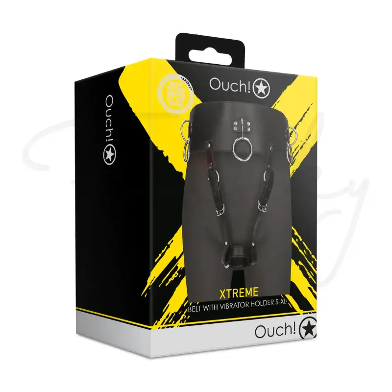 SHOTS Ouch! Belt with Vibrator Holder black comfortable and ergonomic design for extended hands-free stimulation Singapore