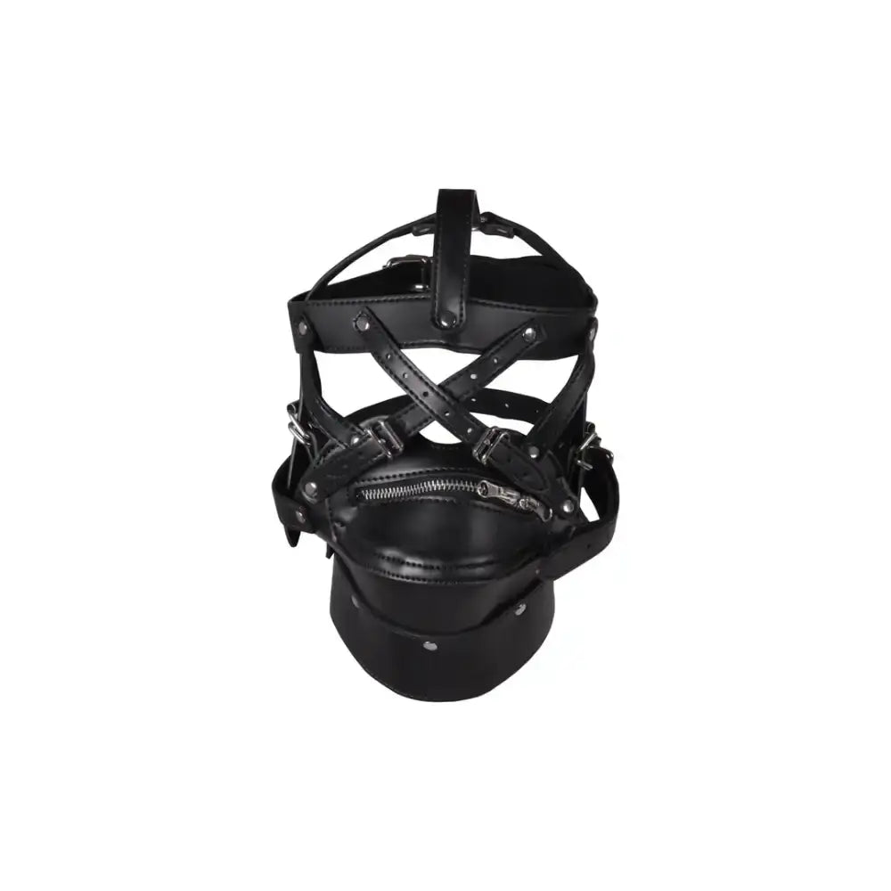 SHOTS Ouch! Head Harness with Zip-up Mouth and Lock Black easy-to-clean design for hygienic adult use and maintenance Singapore