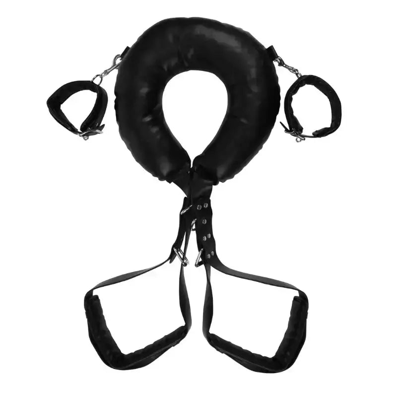 SHOTS Ouch! Padded Thigh Sling with Hand Cuffs soft-touch materials for comfortable extended wear during bondage sessions Singapore