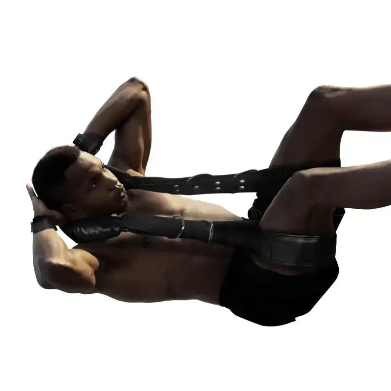 SHOTS Ouch! Padded Thigh Sling with Hand Cuffs versatile design suitable for various bondage setups and immersive play Singapore