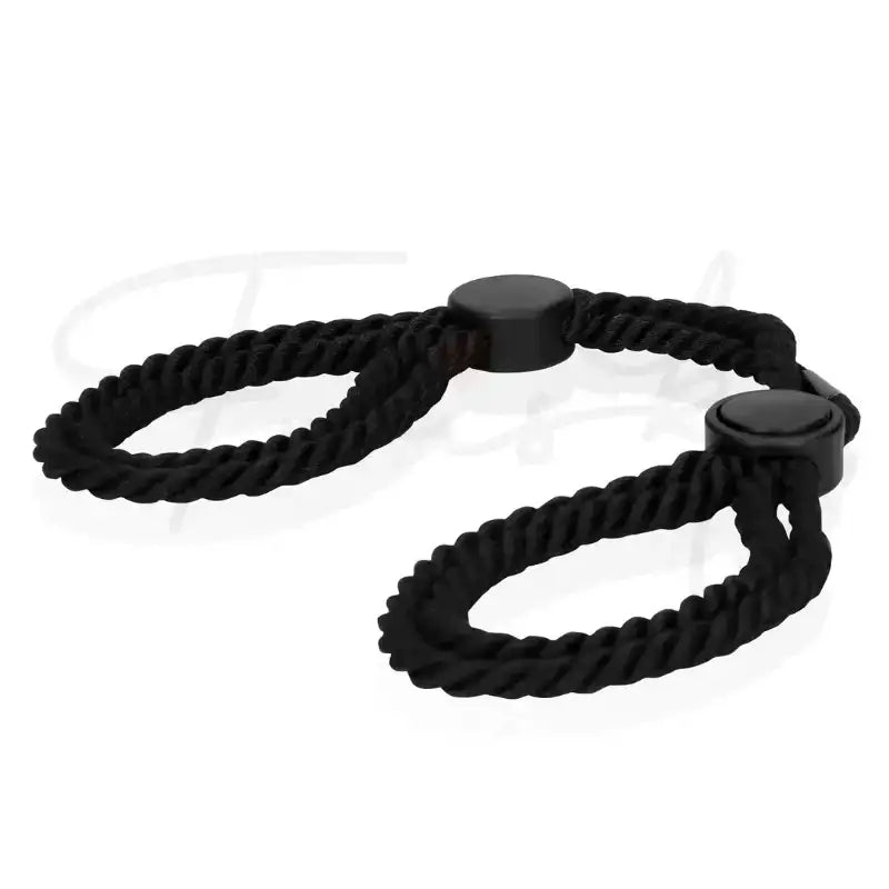 SHOTS Ouch! Adjustable Rope Hand Cuffs black wearable restraint suitable for beginners and advanced users Singapore