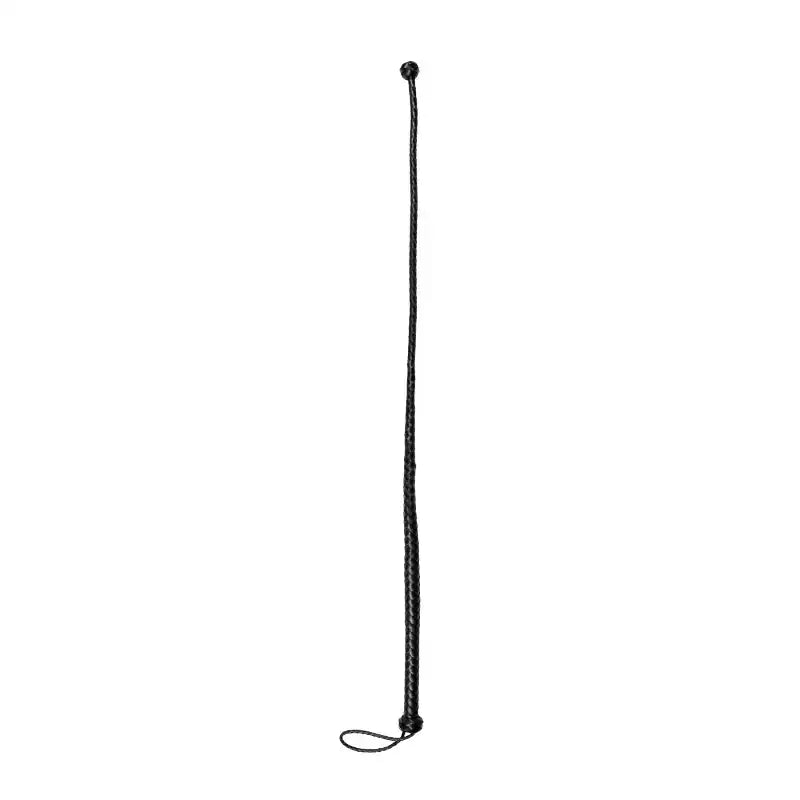 SHOTS Ouch! PU Leather Whip with Knot Detail - Black - Frisky Business Adult Sex Toys Shop