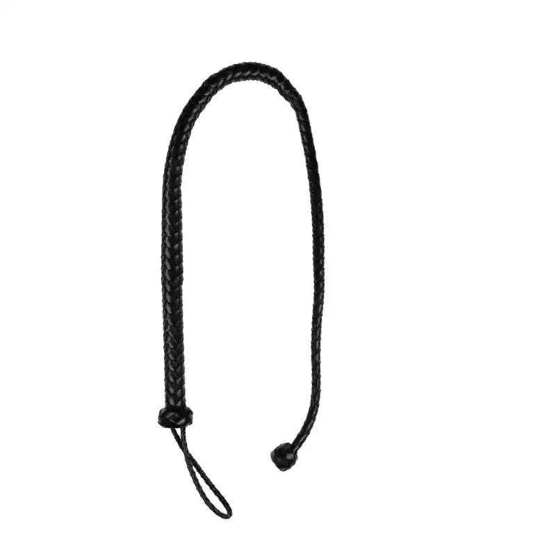 SHOTS Ouch! PU Leather Whip with Knot Detail - Black - Frisky Business Adult Sex Toys Shop