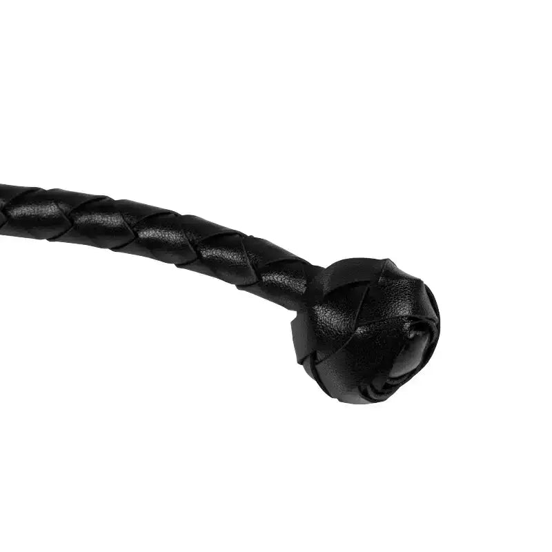 SHOTS Ouch! PU Leather Whip with Knot Detail - Black - Frisky Business Adult Sex Toys Shop