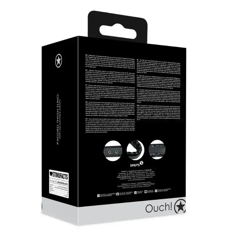 SHOTS Ouch! Padded Thigh Sling with Adjustable Straps ideal for home use, adult play scenarios, and comfortable restraint Singapore