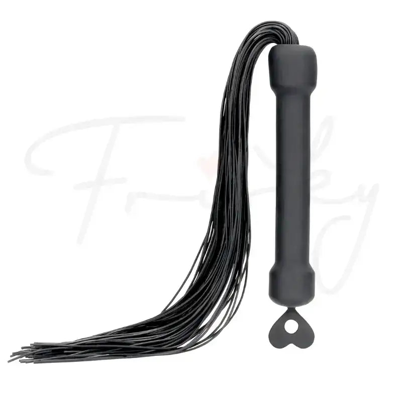SHOTS Ouch! Beginners Silicone Whip black smooth black silicone finish stylish and functional adult toy Singapore