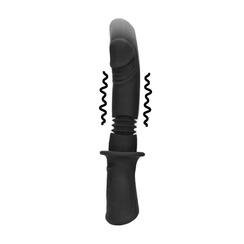 SHOTS Ouch! Hand Held Vibrating and Thrusting Sex Machine Black detachable attachments for varied stimulation and immersive adult play Singapore