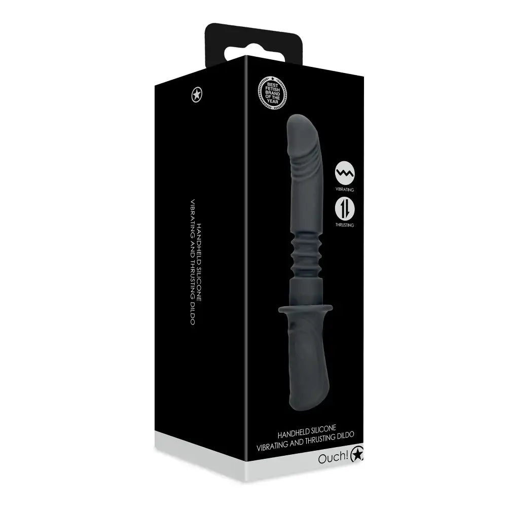 SHOTS Ouch! Hand Held Vibrating and Thrusting Sex Machine Black ergonomic hand-held motorized toy for immersive stimulation and interactive adult play Singapore
